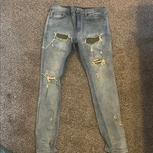 Distressed Light Blue Men's Jeans
